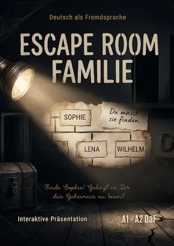Escape Room Deutsch – Familie A1–A2 | DaF/DaZ | Interaktive Präsentation | Digital